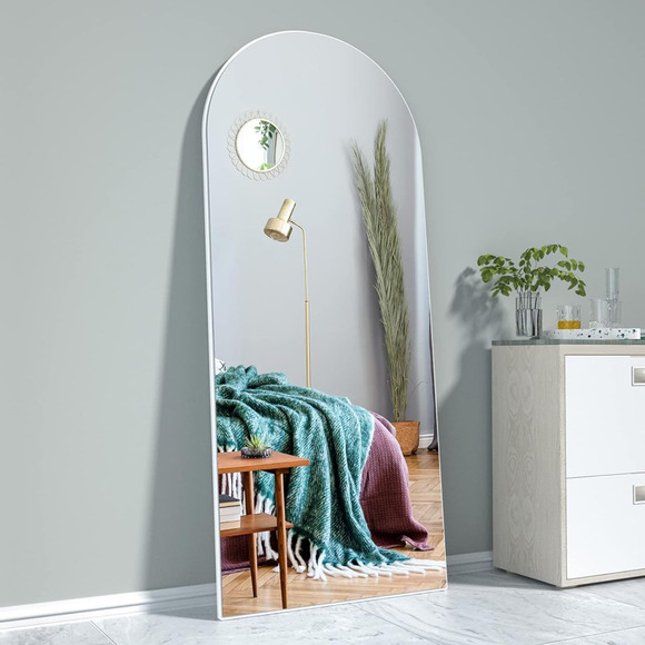 65"X24" Full Length Mirror, Arched Mirror, Floor Mirror with Stand, Full Body Mi - Picture 1 of 12